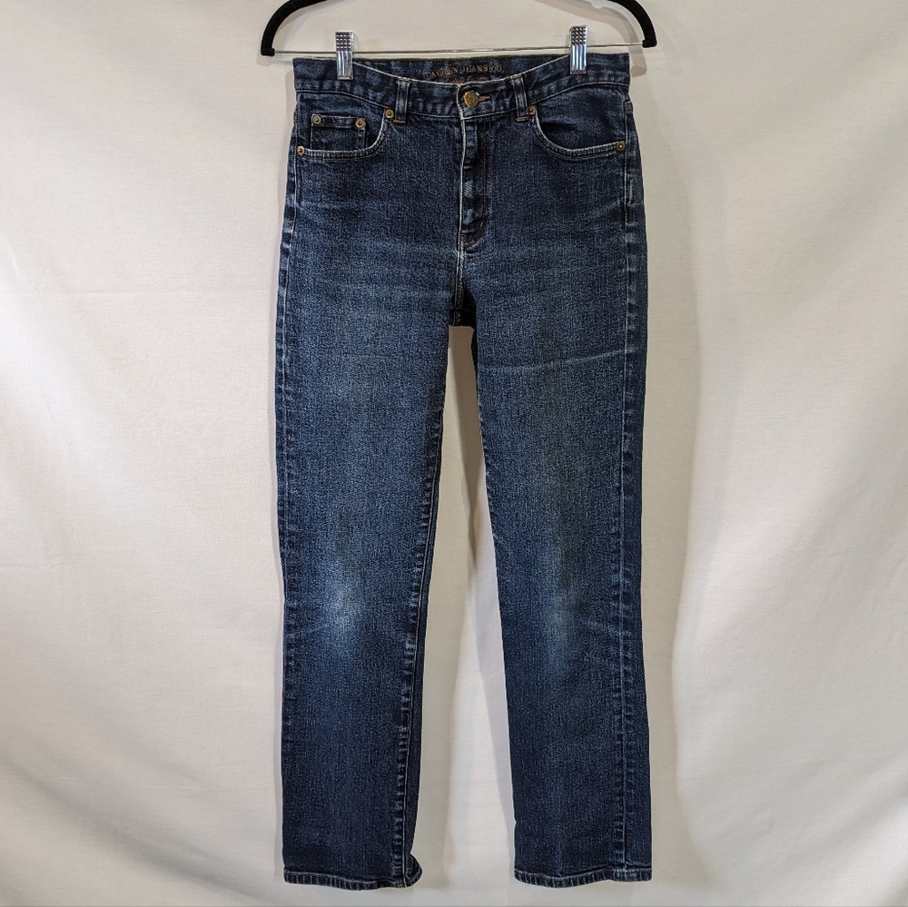 Lauren Jeans Co. Ralph Lauren Dark Wash Mid Rise Classic Straight Denim Sz4